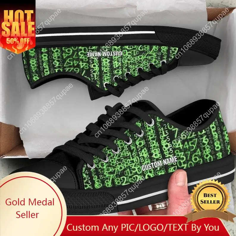 Men Shoes Name - Tênis de Lona Personalizável com Nome,