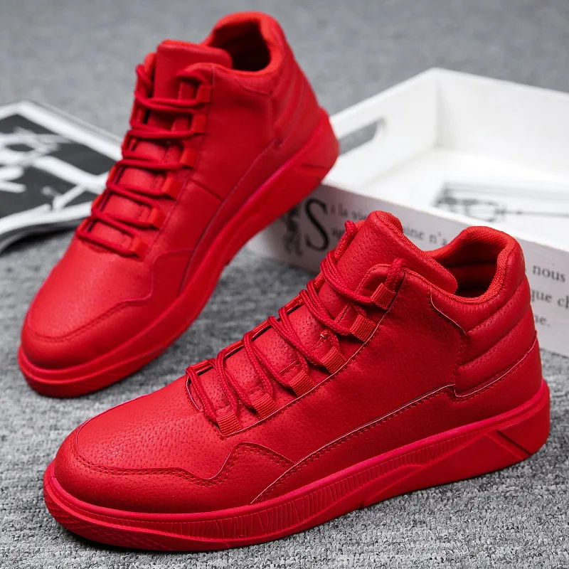Boat Shoe Leather - Manter quente masculino vermelho de alta