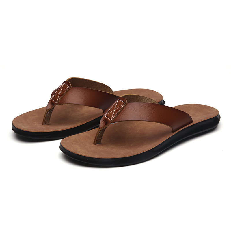 Men'S Shoes Hugo Boss - Chinelos de Couro Italiano Novos para