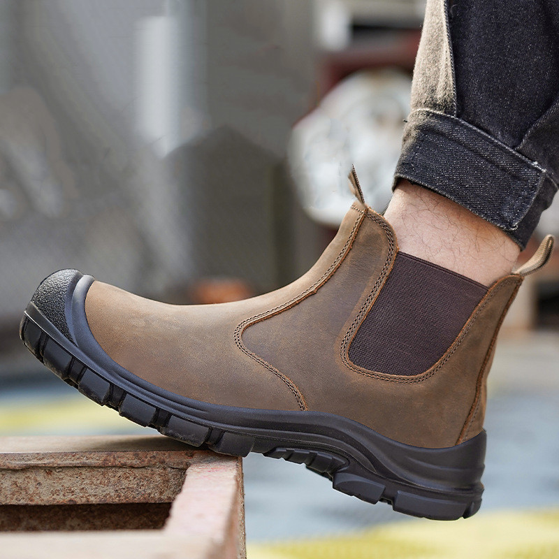 Chelsea Boots Suede - Tamanho grande moda masculina aço toe