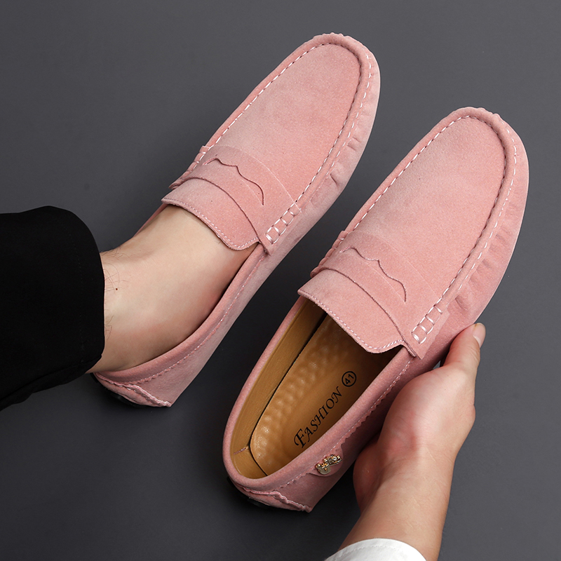 Boat Shoe Leather - Camurça couro penny ervilhas mocassins das
