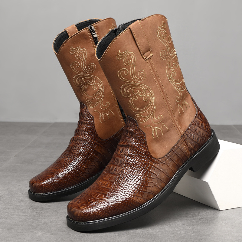 Men'S Shoes With Wide Toe Box - Botas de cowboy altas de largura