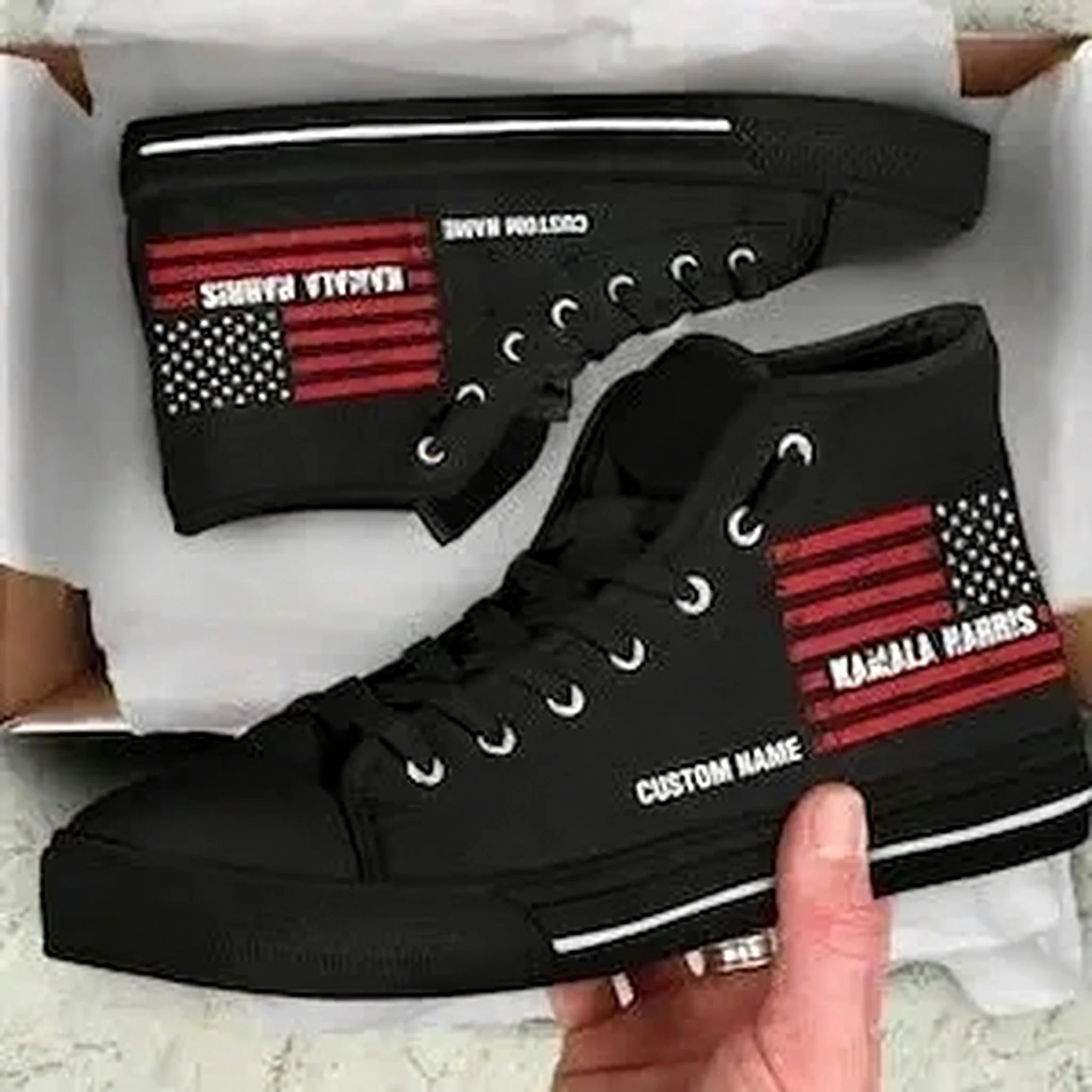 Men Shoes Name - Tênis Personalizados de Cano Alto para