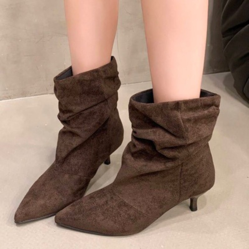 Chelsea Boots Suede - Botas de Tornozelo Femininas Marrom Retrô