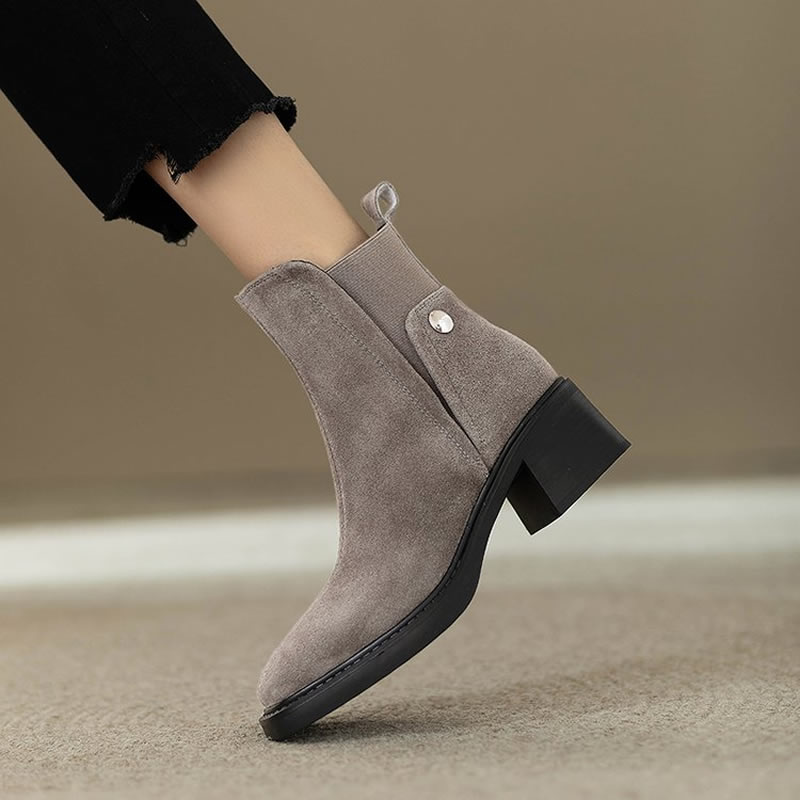 Camurça feminina botas de torn - Chelsea Boots Suede avaliação e preço