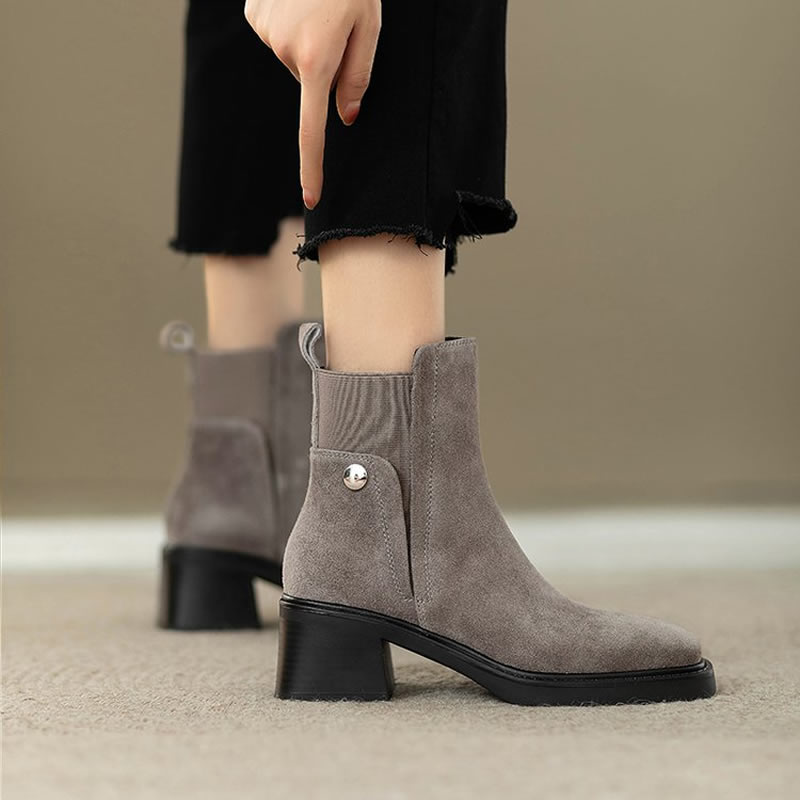 Camurça feminina botas de torn - Chelsea Boots Suede avaliação e preço