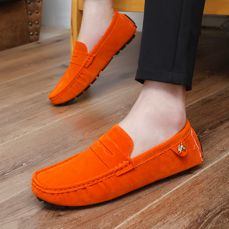 Camurça couro penny ervilhas m - Boat Shoe Leather avaliação e preço