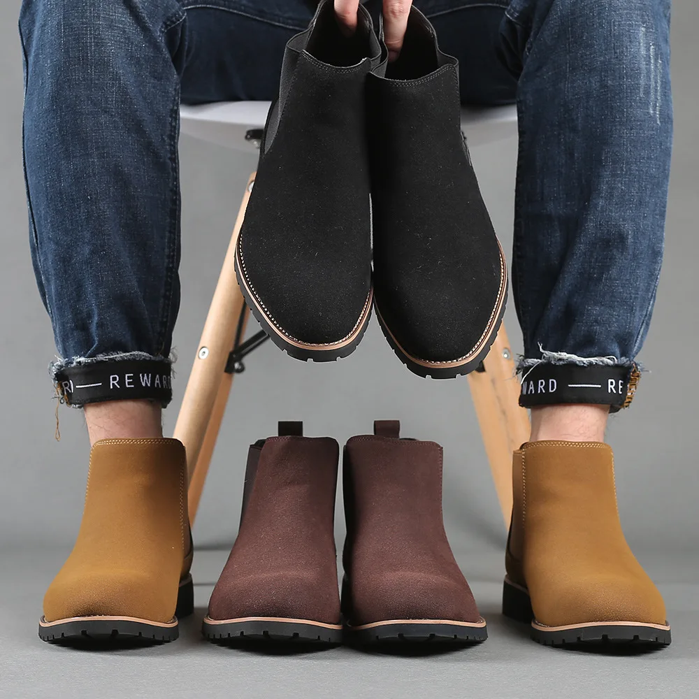 Botas de tornozelo masculinas  - Chelsea Boots Suede avaliação e preço