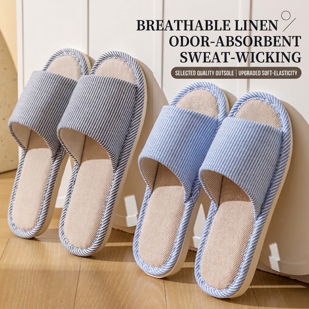 Chinelos de Linho Respirável p - Men Shoes Size avaliação e preço